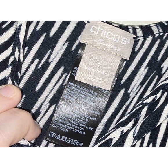 Chicos Travelers‎ slinky Boxy Tank Top Womens Size XLarge 3 Geometric Sleeveless - Picture 4 of 6